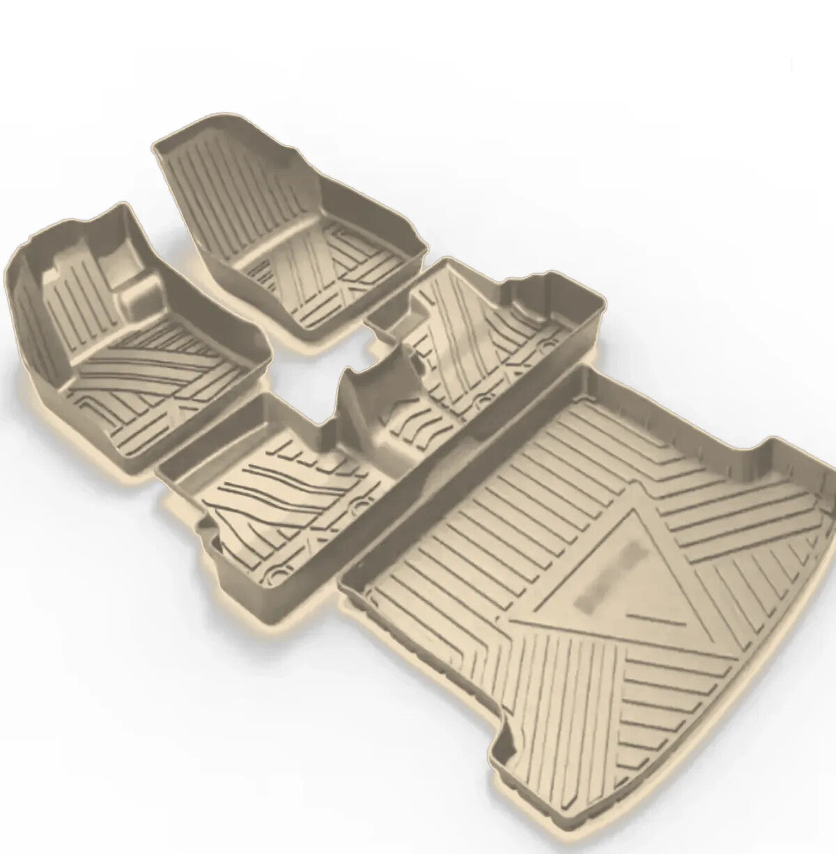 Tapis 3D avec protection de coffre en beige