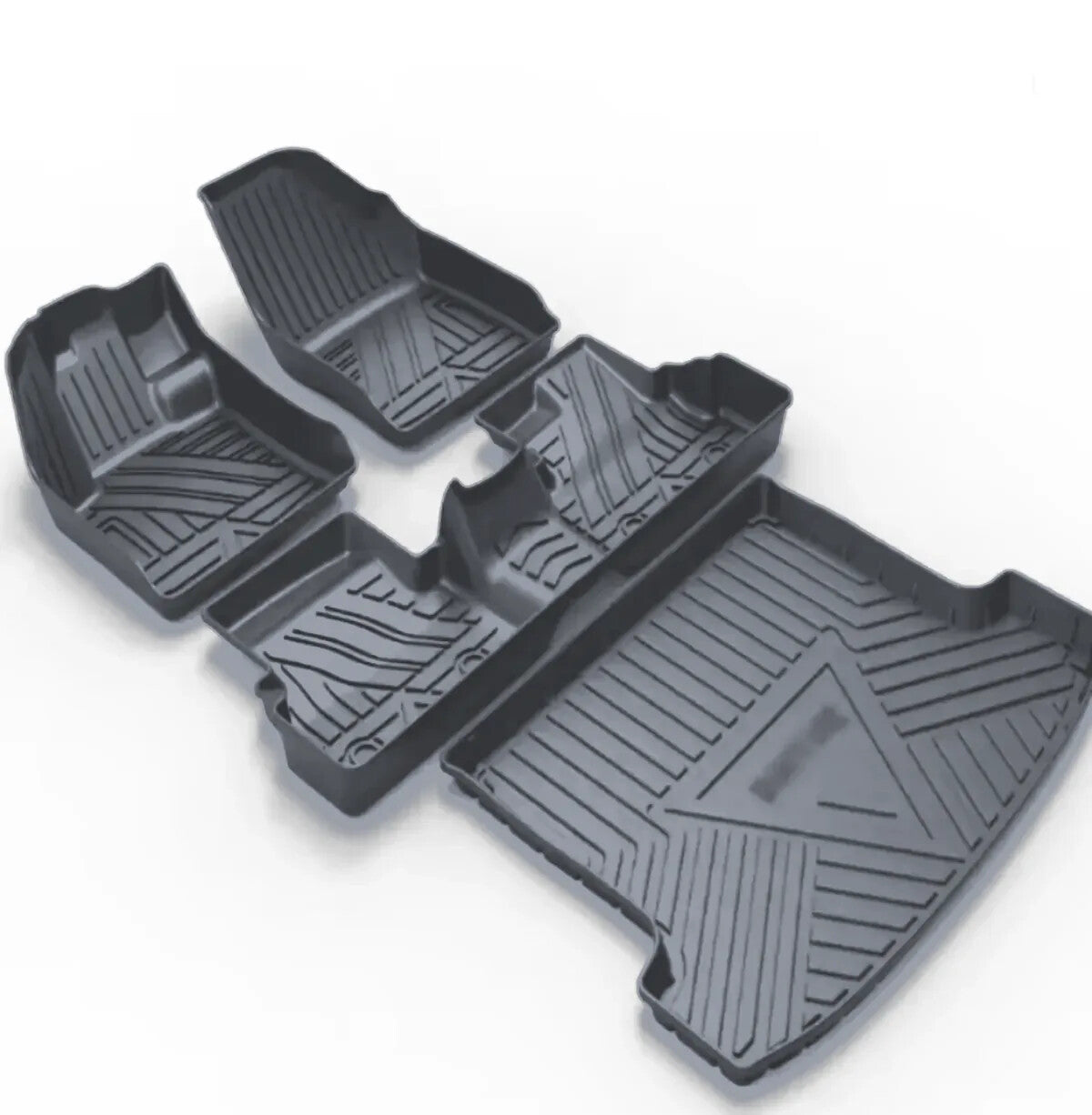 Tapis 3D avec protection de coffre en gris